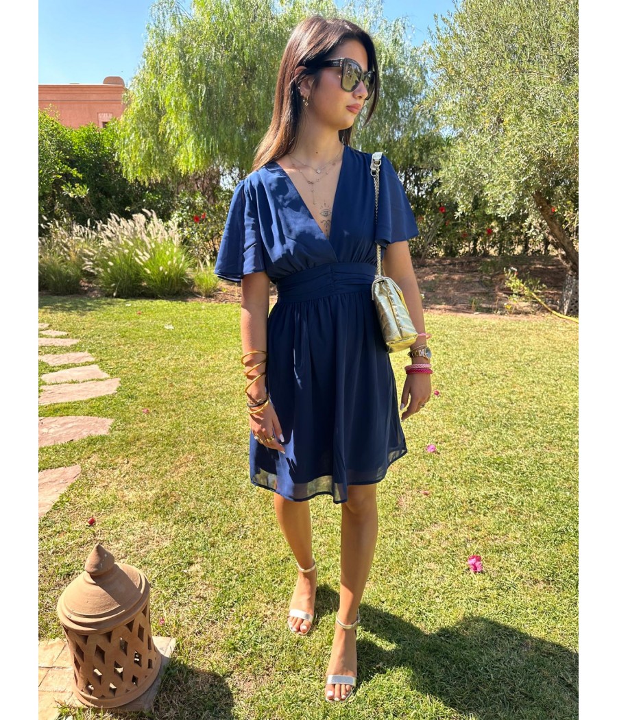 Robe courte bleu marine