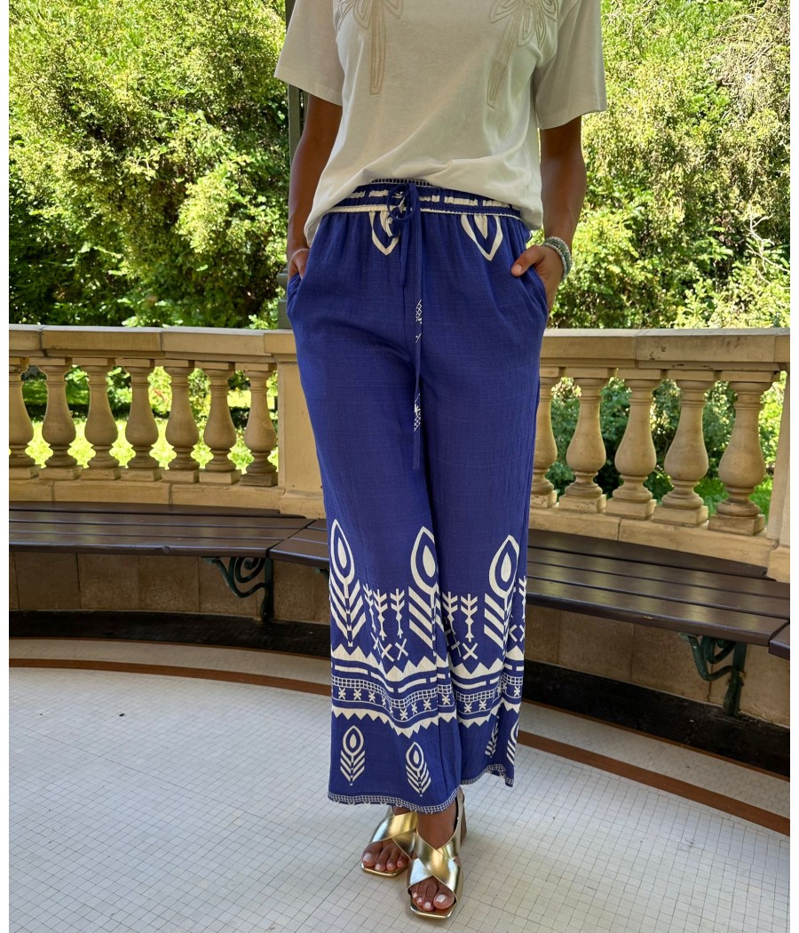 Pantalon Bleu azteque