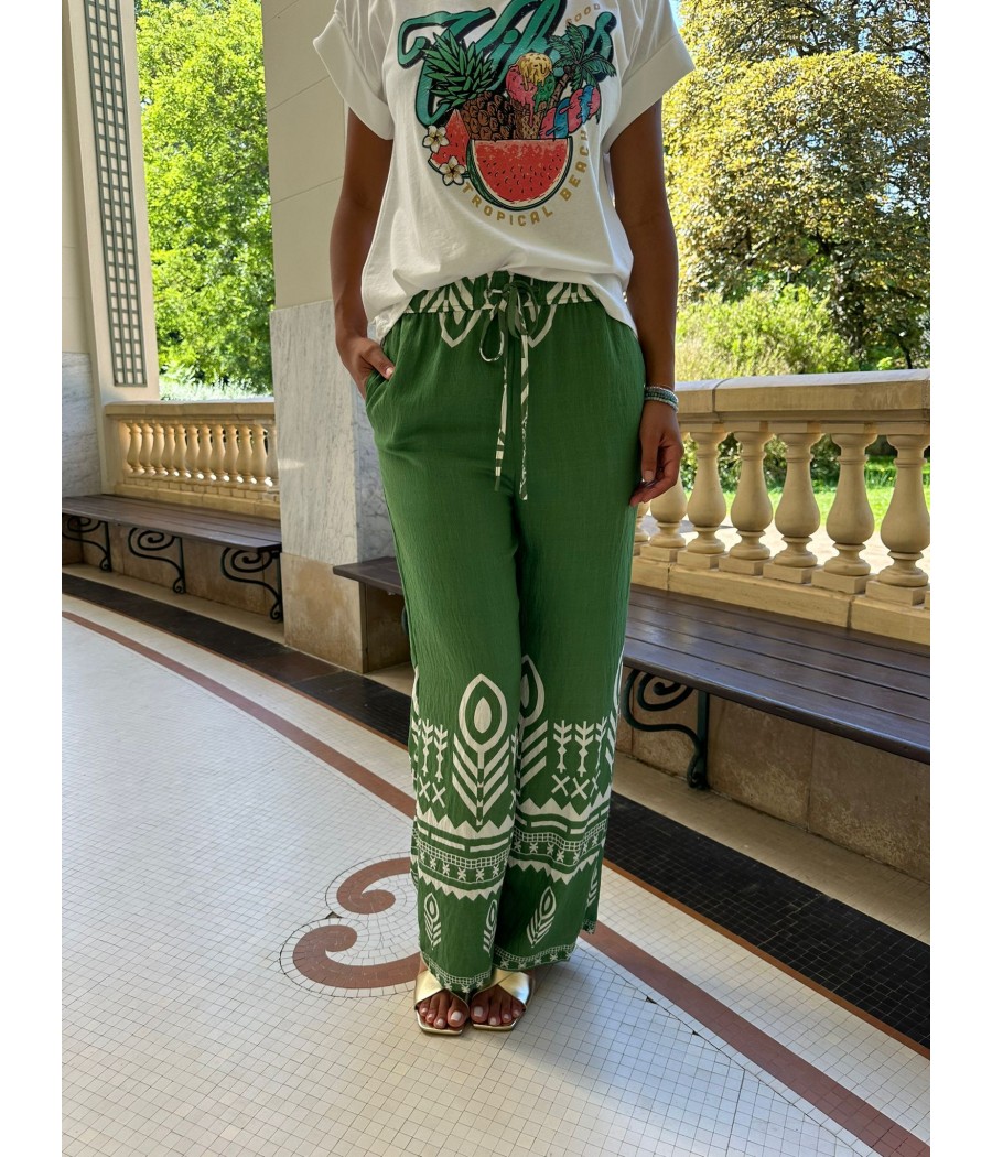 Pantalon Vert Azteque