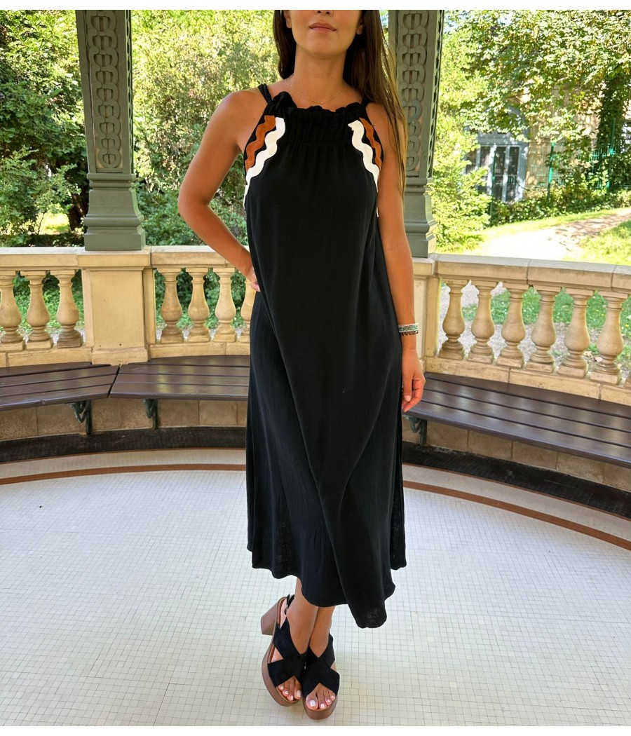 Robe Noir en Lin