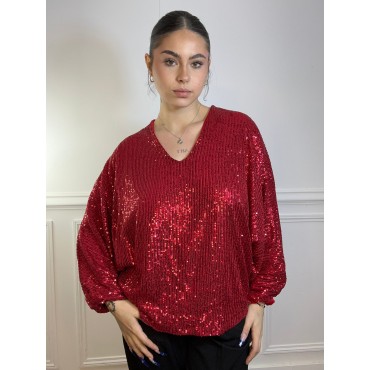 Pull Sequin Rouge