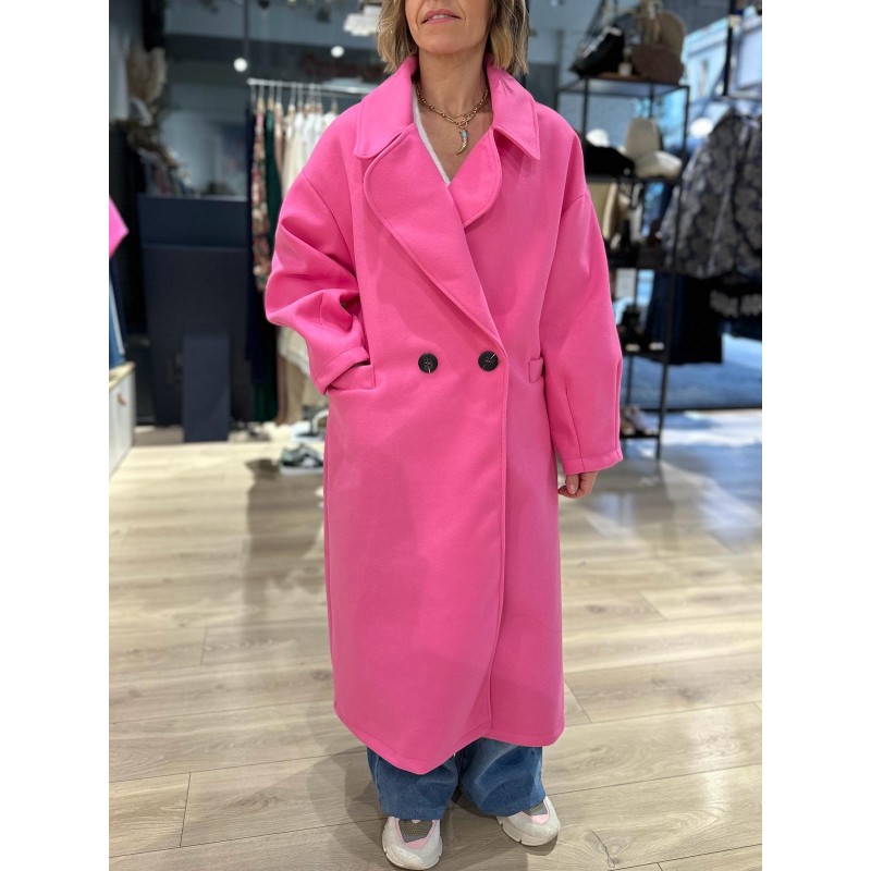 Manteau long rose sale